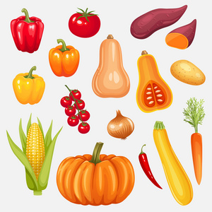 水果與蔬菜的動(dòng)畫(huà)插畫(huà)集錦