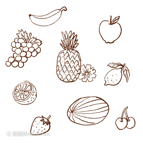 水果蔬菜手繪簡(jiǎn)筆畫(huà) 可愛(ài)線描插畫(huà)入門(mén)